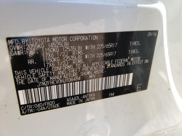 Photo 10 from auction – 2017 TOYOTA RAV4 LE with VIN JTMZFREV0HJ106484