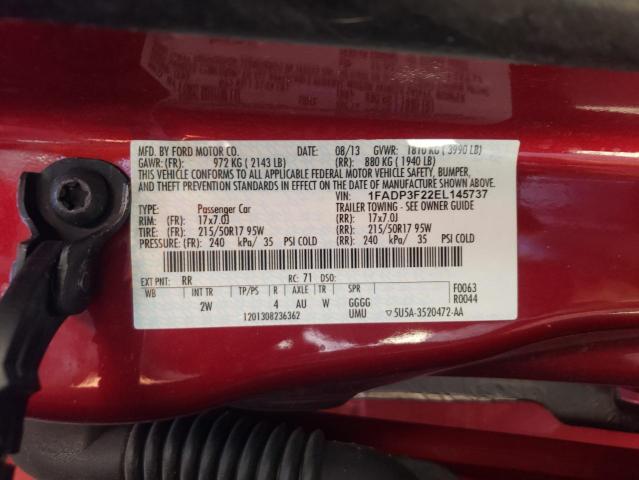 Photo 10 from auction – 2014 FORD FOCUS SE with VIN 1FADP3F22EL145737