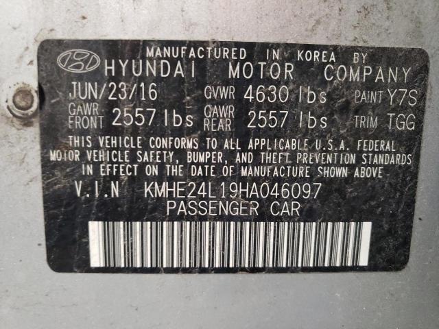 Photo 10 from auction – 2017 HYUNDAI SONATA HYB with VIN KMHE24L19HA046097