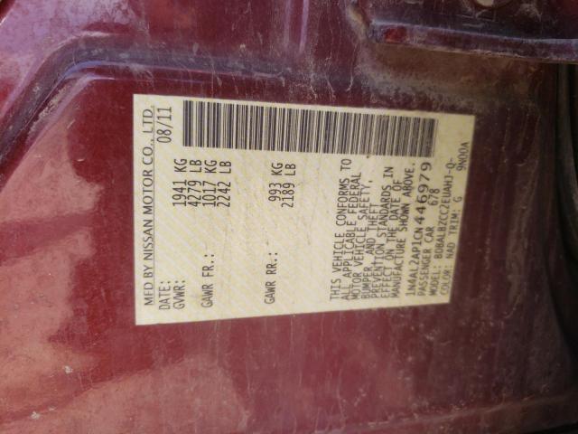 Photo 10 from auction – 2012 NISSAN ALTIMA BAS with VIN 1N4AL2AP1CN446979