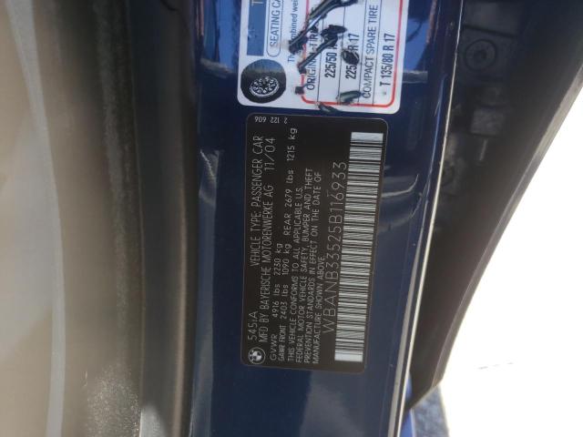 Photo 10 from auction – 2005 BMW 545 I with VIN WBANB33525B116933