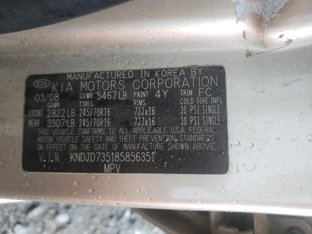 Photo 10 from auction – 2008 KIA SORENTO EX with VIN KNDJD735185856351
