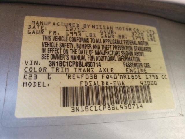 Photo 10 from auction – 2011 NISSAN VERSA S with VIN 3N1BC1CP8BL450714