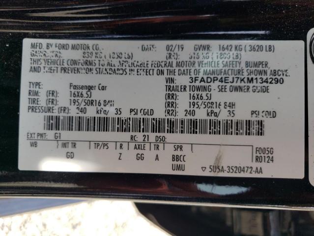 Photo 10 from auction – 2019 FORD FIESTA SE with VIN 3FADP4EJ7KM134290