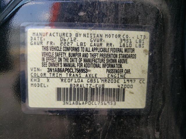 Photo 10 from auction – 2012 NISSAN SENTRA 2.0 with VIN 3N1AB6AP0CL756953