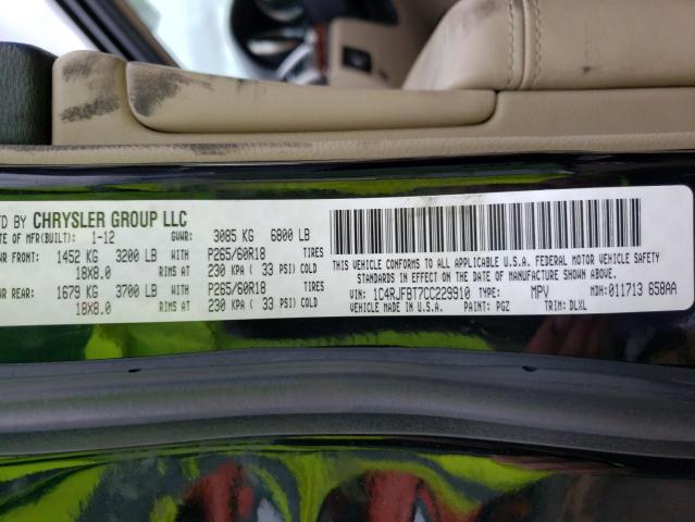 Photo 10 from auction – 2012 JEEP GRAND CHER with VIN 1C4RJFBT7CC229910