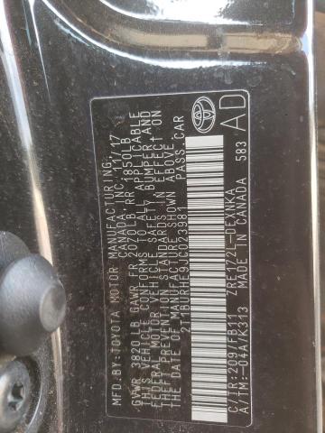 Photo 10 from auction – 2018 TOYOTA COROLLA L with VIN 2T1BURHE9JC023981