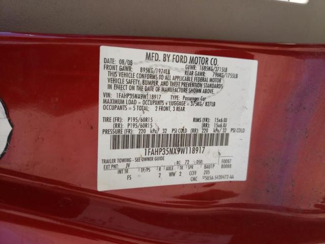 Photo 10 from auction – 2009 FORD FOCUS SE with VIN 1FAHP35NX9W118917