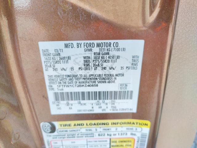 Photo 10 from auction – 2011 FORD F150 SUPER with VIN 1FTFW1CT2BKD40858