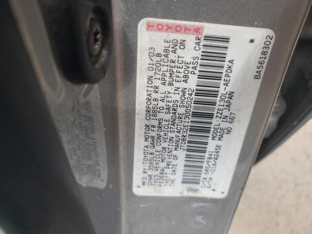 Photo 10 from auction – 2003 TOYOTA COROLLA CE with VIN JTDBR32E130050242