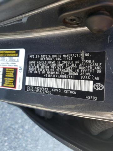 Photo 10 from auction – 2010 TOYOTA CAMRY with VIN 4T1BF3EK9AU087440