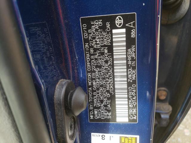 Photo 10 from auction – 2010 TOYOTA PRIUS with VIN JTDKN3DU3A0135211