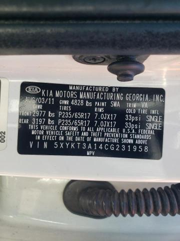 Photo 10 from auction – 2012 KIA SORENTO BA with VIN 5XYKT3A14CG231958