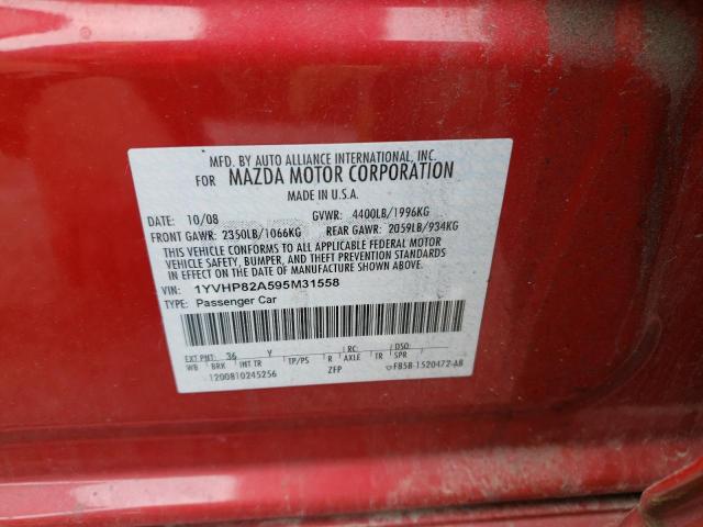 Photo 10 from auction – 2009 MAZDA 6 I with VIN 1YVHP82A595M31558