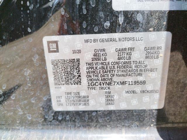 Photo 10 from auction – 2021 CHEVROLET SILVERADO with VIN 1GC4YNE7XMF119559