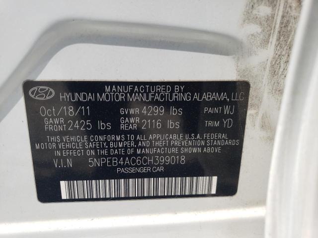 Photo 10 from auction – 2012 HYUNDAI SONATA GLS with VIN 5NPEB4AC6CH399018