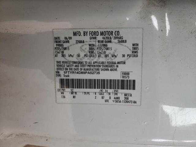 Photo 10 from auction – 2009 FORD RANGER SUP with VIN 1FTYR14D89PA52735