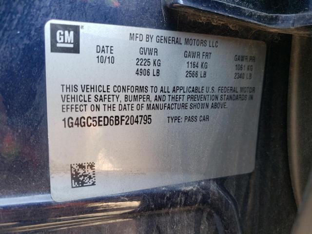 Photo 10 from auction – 2011 BUICK LACROSSE C with VIN 1G4GC5ED6BF204795