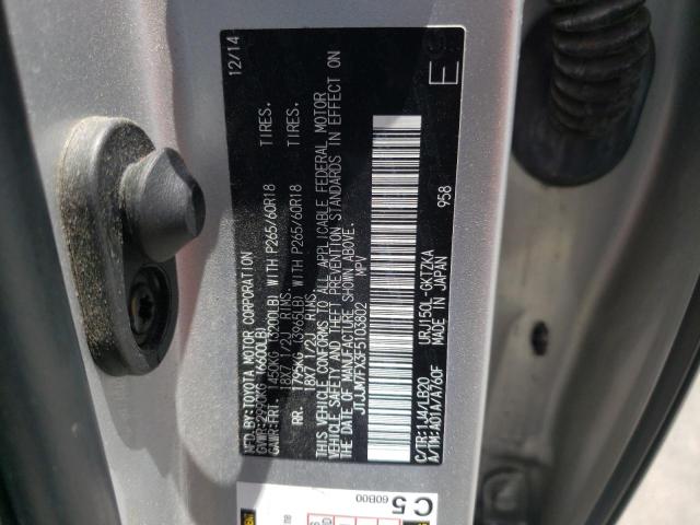 Photo 10 from auction – 2015 LEXUS GX 460 PRE with VIN JTJJM7FX3F5103802