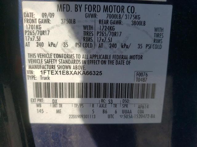 Photo 10 from auction – 2010 FORD F150 SUPER with VIN 1FTEX1E8XAKA66325