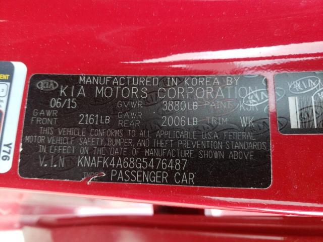 Photo 10 from auction – 2016 KIA FORTE LX with VIN KNAFK4A68G5476487