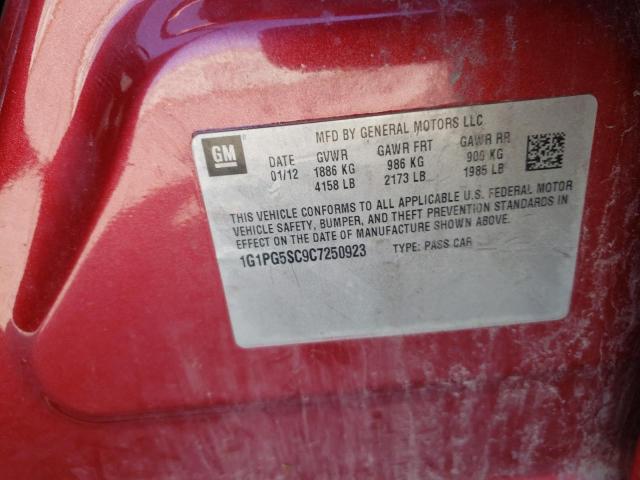Photo 10 from auction – 2012 CHEVROLET CRUZE with VIN 1G1PG5SC9C7250923