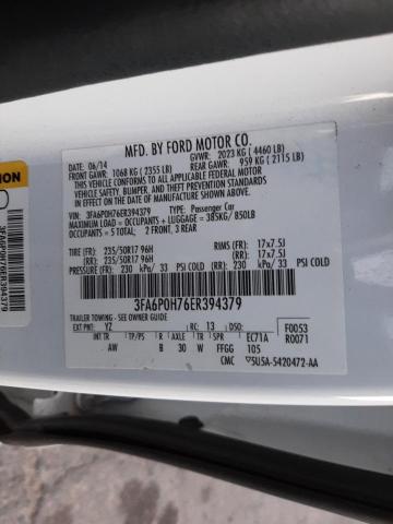 Photo 10 from auction – 2014 FORD FUSION SE with VIN 3FA6P0H76ER394379