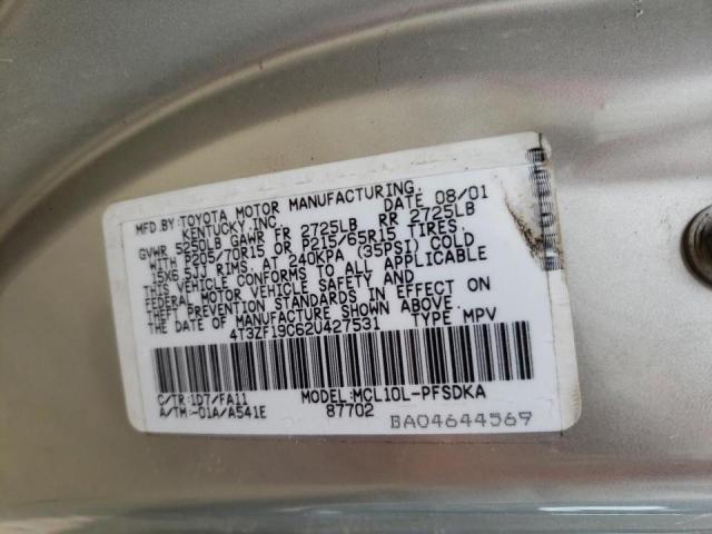 Photo 10 from auction – 2002 TOYOTA SIENNA CE with VIN 4T3ZF19C62U427531