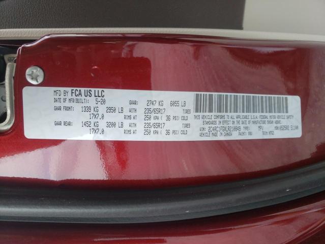 Photo 10 from auction – 2020 CHRYSLER PACIFICA T with VIN 2C4RC1FGXLR210849