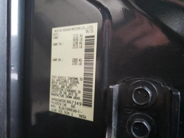 Photo 10 from auction – 2010 NISSAN MAXIMA S with VIN 1N4AA5AP2AC867349