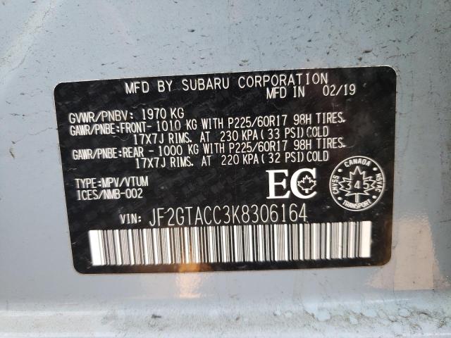 Photo 10 from auction – 2019 SUBARU CROSSTREK with VIN JF2GTACC3K8306164