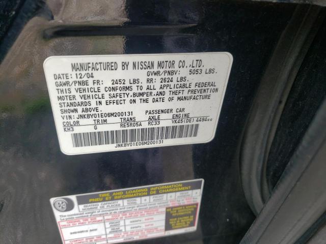Photo 10 from auction – 2006 INFINITI M45 BASE with VIN JNKBY01E06M200131