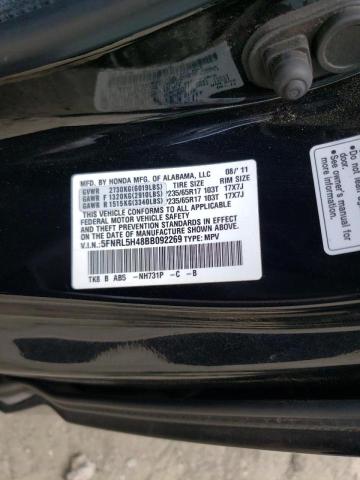 Photo 10 from auction – 2011 HONDA ODYSSEY EX with VIN 5FNRL5H48BB092269