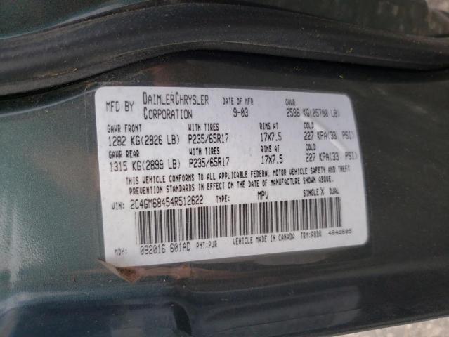 Photo 10 from auction – 2004 CHRYSLER PACIFICA with VIN 2C4GM68454R512622