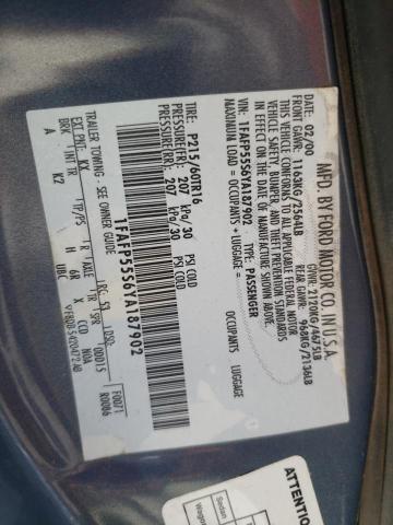 Photo 10 from auction – 2000 FORD TAURUS SES with VIN 1FAFP55S6YA187902