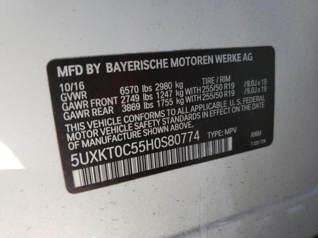 Photo 10 from auction – 2017 BMW X5 XDR40E with VIN 5UXKT0C55H0S80774