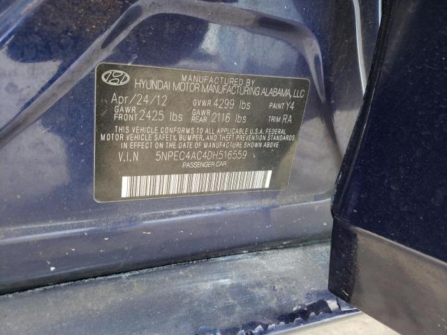 Photo 10 from auction – 2013 HYUNDAI SONATA SE with VIN 5NPEC4AC4DH516559
