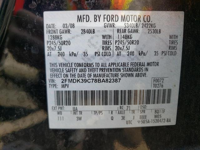 Photo 10 from auction – 2008 FORD EDGE LIMIT with VIN 2FMDK39C78BA82387