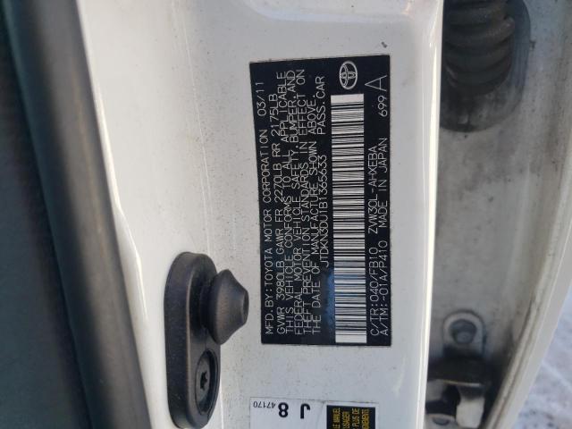 Photo 10 from auction – 2011 TOYOTA PRIUS with VIN JTDKN3DU1B1365633