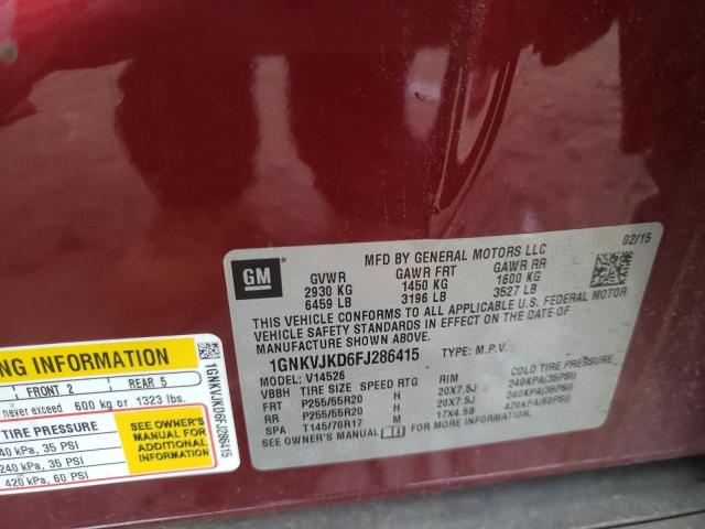 Photo 10 from auction – 2015 CHEVROLET TRAVERSE L with VIN 1GNKVJKD6FJ286415