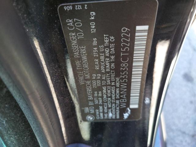 Photo 10 from auction – 2008 BMW 550 I with VIN WBANW53538CT52229