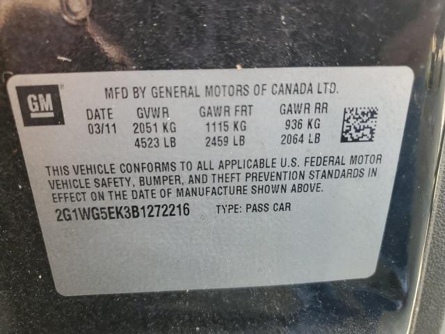 Photo 10 from auction – 2011 CHEVROLET IMPALA LT with VIN 2G1WG5EK3B1272216