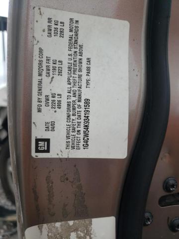 Photo 10 from auction – 2003 BUICK PARK AVENU with VIN 1G4CW54K934191589