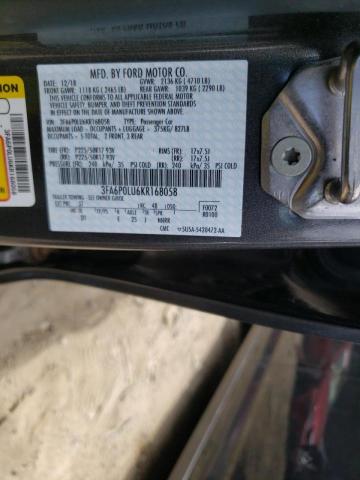 Photo 10 from auction – 2019 FORD FUSION SE with VIN 3FA6P0LU6KR168058