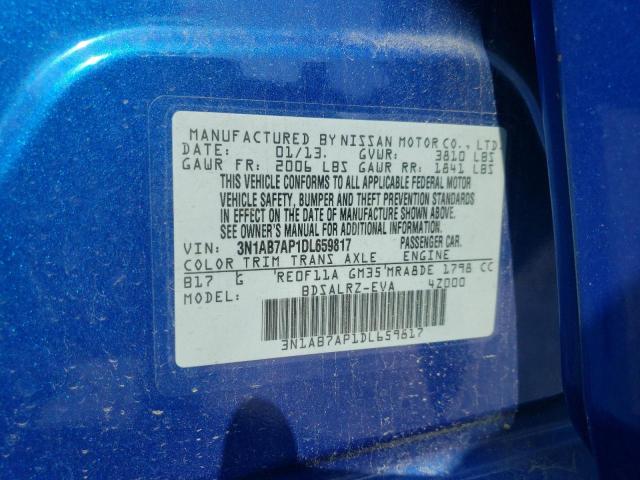 Photo 10 from auction – 2013 NISSAN SENTRA S with VIN 3N1AB7AP1DL659817