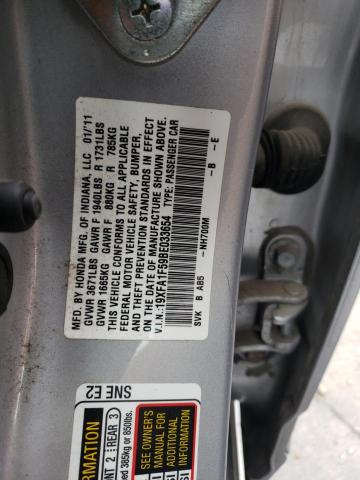 Photo 10 from auction – 2011 HONDA CIVIC LX with VIN 19XFA1F59BE033654