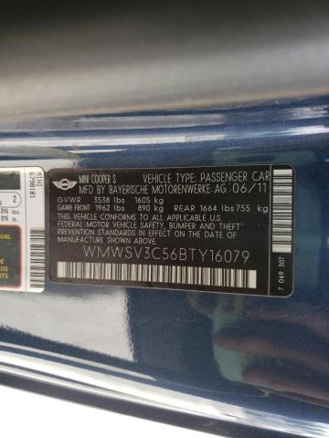 Photo 10 from auction – 2011 MINI COOPER S with VIN WMWSV3C56BTY16079