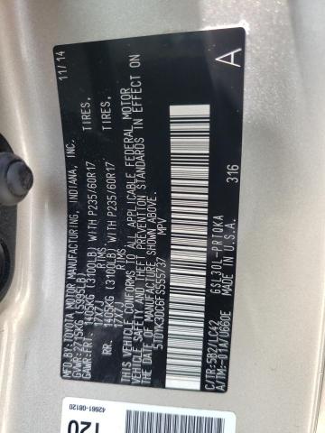 Photo 10 from auction – 2015 TOYOTA SIENNA XLE with VIN 5TDYK3DC6FS555737