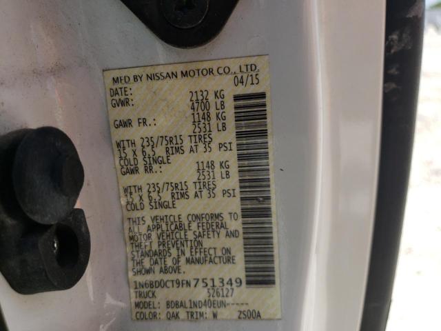 Photo 10 from auction – 2015 NISSAN FRONTIER S with VIN 1N6BD0CT9FN751349