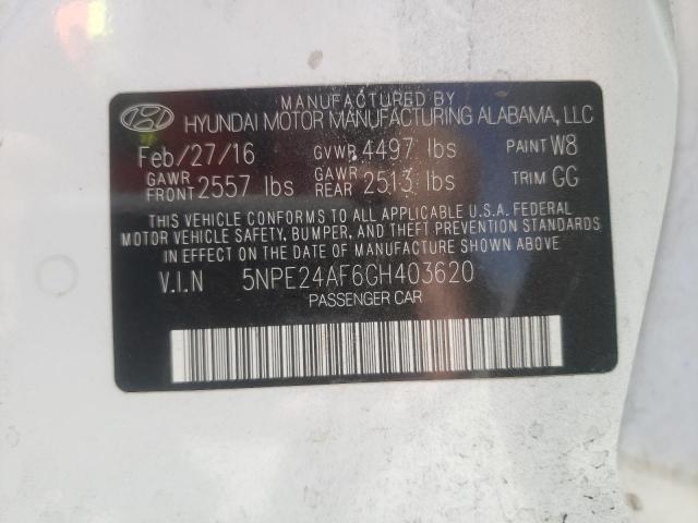 Photo 10 from auction – 2016 HYUNDAI SONATA SE with VIN 5NPE24AF6GH403620